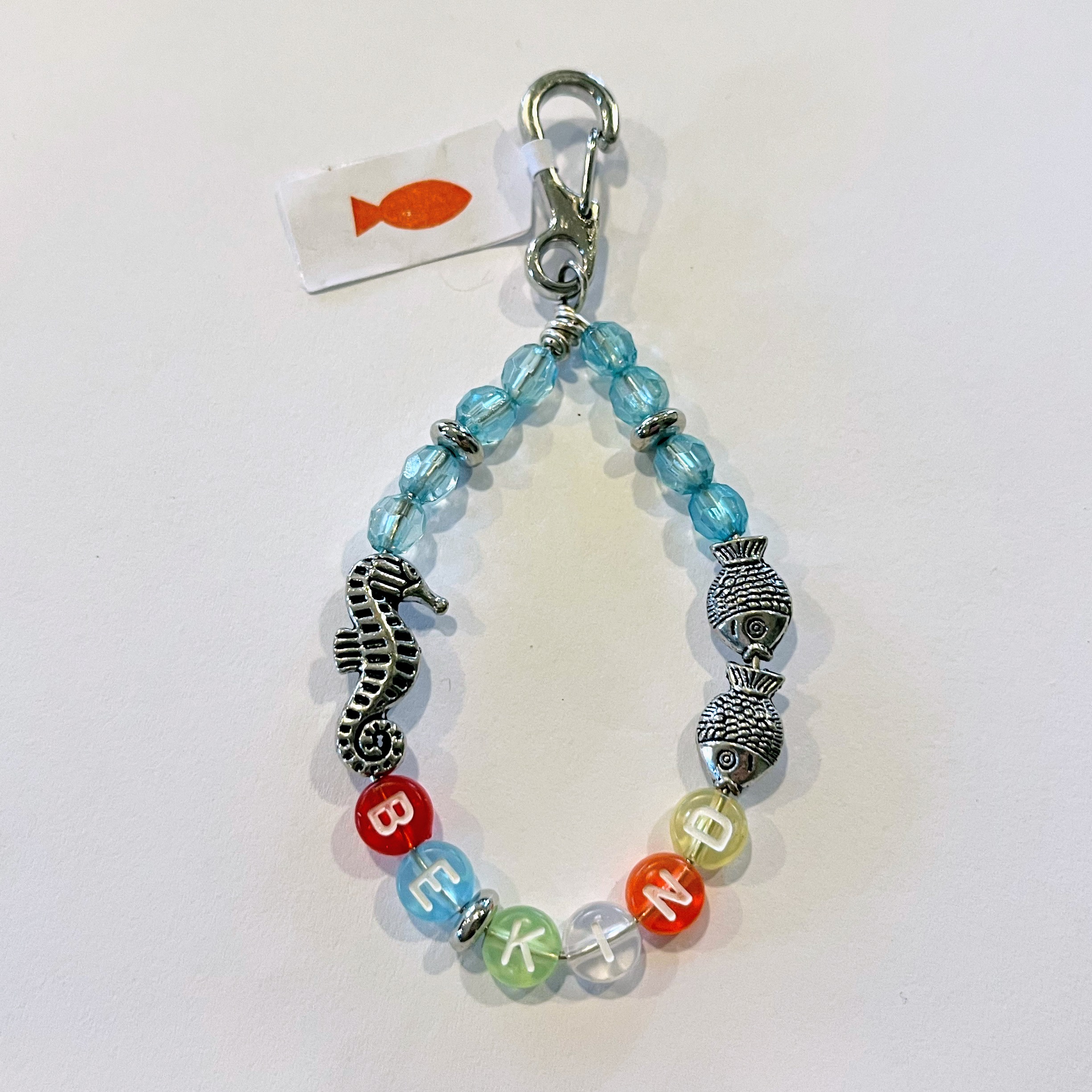 "Be Kind" Teardrop Charm - Blue