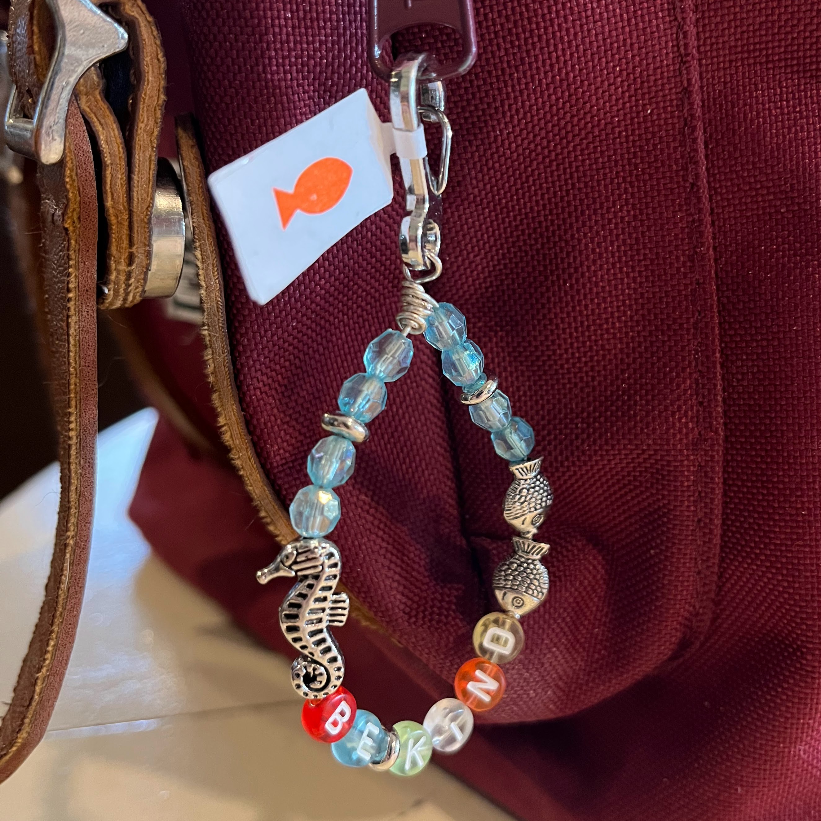 "Be Kind" Teardrop Charm - Blue