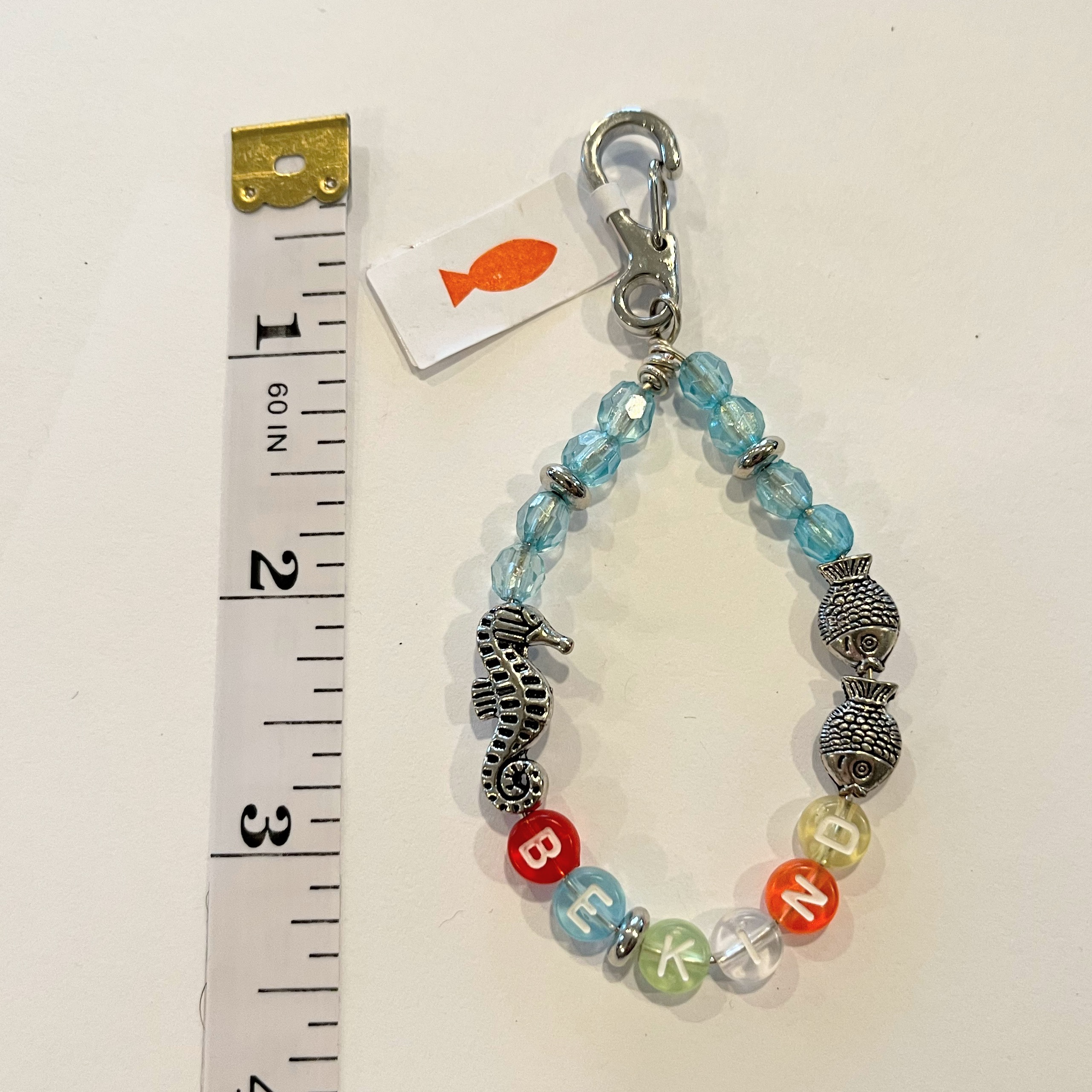 "Be Kind" Teardrop Charm - Blue